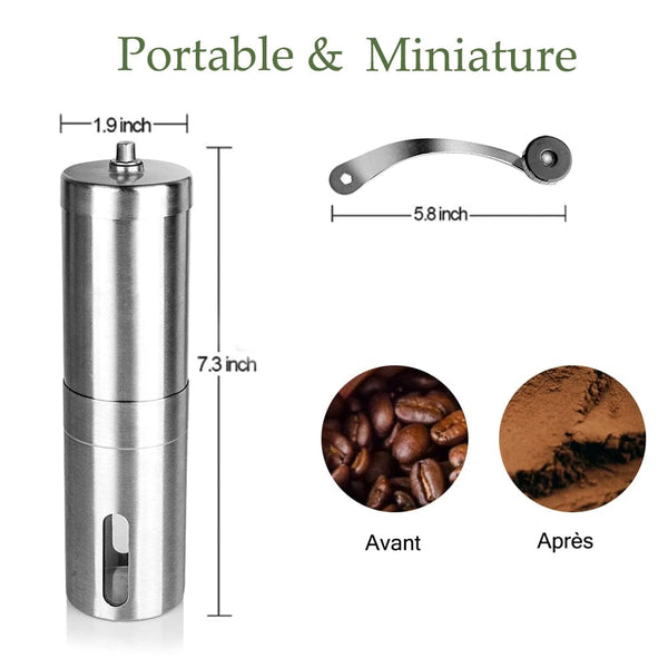 Planet Gates Manual Coffee Grinder Mini Stainless Steel Hand Handmade Coffee Bean Grinders Mill Foamer Kitchen Tool Coffee Accessories