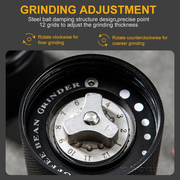 Planet Gates Manual Coffee Grinder Stainless Steel Adjustable Hand Burr Coffee Bean Manual Burr Grinder for Aeropress Espresso French Press