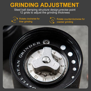 Planet Gates Manual Coffee Grinder Stainless Steel Adjustable Hand Burr Coffee Bean Manual Burr Grinder for Aeropress Espresso French Press