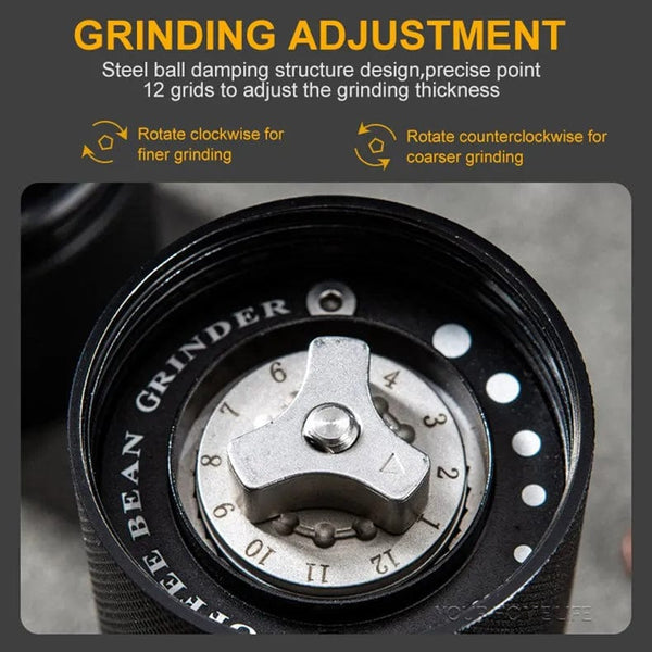Planet Gates Manual Coffee Grinder Stainless Steel Adjustable Hand Burr Coffee Bean Manual Burr Grinder for Aeropress Espresso French Press