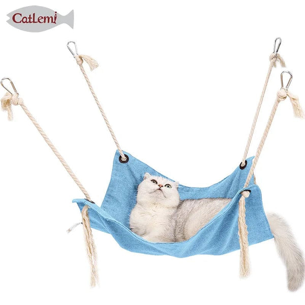 Planet Gates Manufacturers New Products Summer Pet Breathable Cotton and Linen Hammock Cage Swing Cat Litter Cat Hanging Mat Cat Litter