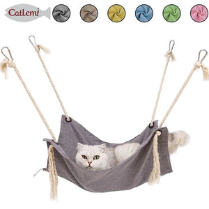 Planet Gates Manufacturers New Products Summer Pet Breathable Cotton and Linen Hammock Cage Swing Cat Litter Cat Hanging Mat Cat Litter