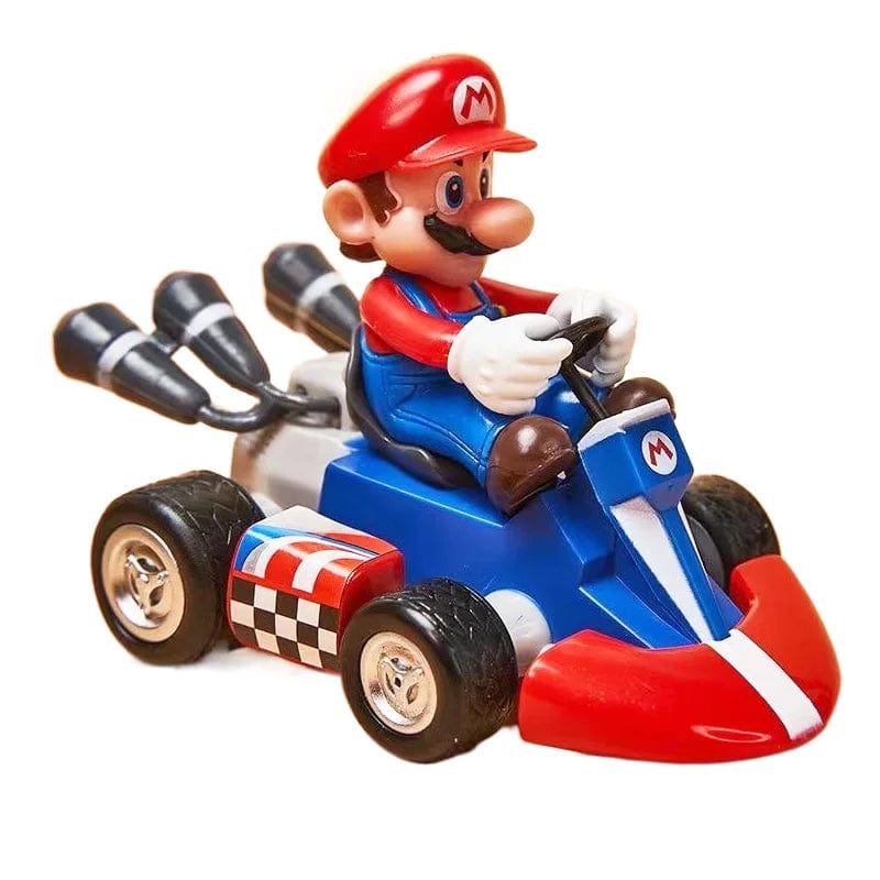 Planet Gates Super Mario Bros Karting Luigi Bowser Princess Peach Yoshi Toad Action Figure Toys Pull Back Car Anime Game Doll Gifts for Kids