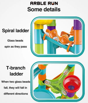 Planet Gates Marble Run Race Track Building Blocks Kids 3D Maze Ball Roll Toy DIY Marble Run Race Coaster SetChristmas Gift