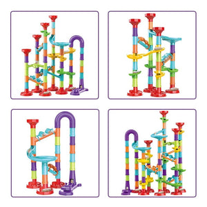 Planet Gates Marble Run Race Track Building Blocks Kids 3D Maze Ball Roll Toy DIY Marble Run Race Coaster SetChristmas Gift