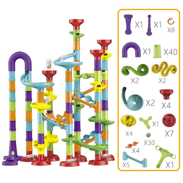 Planet Gates Marble Run Race Track Building Blocks Kids 3D Maze Ball Roll Toy DIY Marble Run Race Coaster SetChristmas Gift