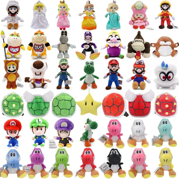 Planet Gates Mario Bros Plush Toys Luigi Yoshi Princess Peach Toadette Bowser JR Waluigi Wario Anime Stuffed Cartoon Peluche Dolls