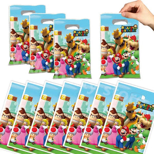 Planet Gates Mario party bags mario bros birthday decoration  Plastic Gift Bags Marios Candy Box Baby Shower Girls Party Supplies Decor