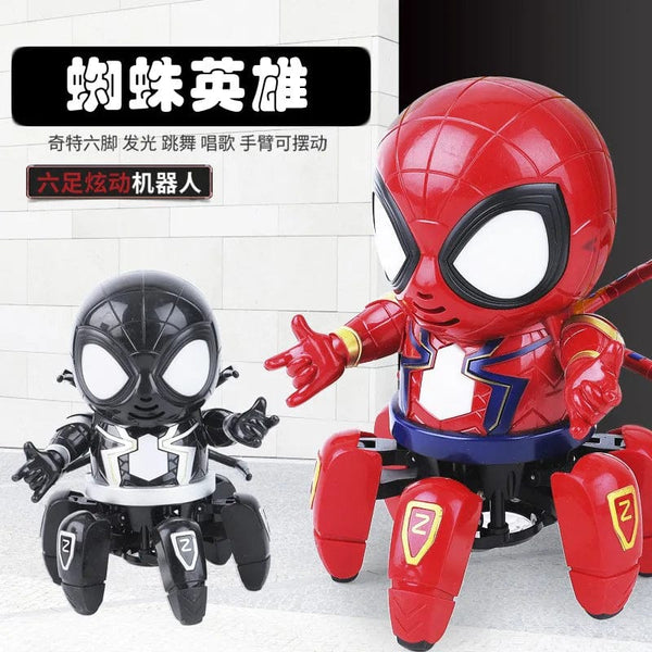 Planet Gates Marvel Spider-man Dancing Robot Musical Light Electric Doll Toy Spiderman Action Figures Baby Children Funny Birthday Gifts