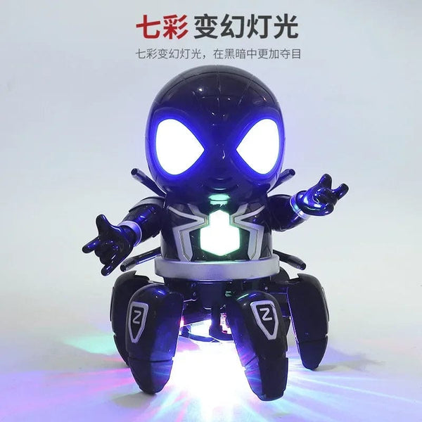 Planet Gates Marvel Spider-man Dancing Robot Musical Light Electric Doll Toy Spiderman Action Figures Baby Children Funny Birthday Gifts