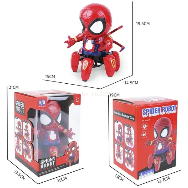 Planet Gates Marvel Spider-man Dancing Robot Musical Light Electric Doll Toy Spiderman Action Figures Baby Children Funny Birthday Gifts