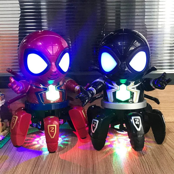 Planet Gates Marvel Spider-man Dancing Robot Musical Light Electric Doll Toy Spiderman Action Figures Baby Children Funny Birthday Gifts