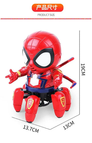 Planet Gates Marvel Spider-man Dancing Robot Musical Light Electric Doll Toy Spiderman Action Figures Baby Children Funny Birthday Gifts