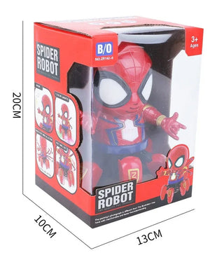 Planet Gates Marvel Spider-man Dancing Robot Musical Light Electric Doll Toy Spiderman Action Figures Baby Children Funny Birthday Gifts