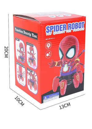 Planet Gates Marvel Spider-man Dancing Robot Musical Light Electric Doll Toy Spiderman Action Figures Baby Children Funny Birthday Gifts