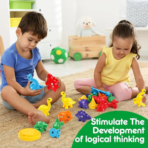 Planet Gates Matching Letters Dinosaur Toy Double-Sided ABC Letters Montessori Preschool Educational Fine Motor Toy Gift