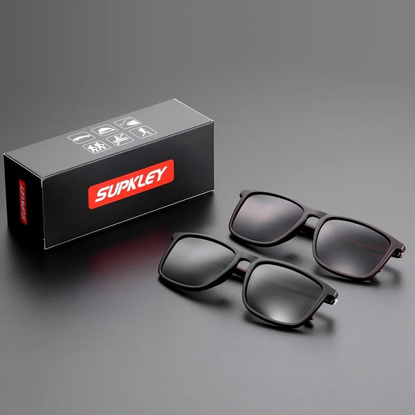 Planet Gates Matte Black And Brown SUPKLEY Sports Polarized Sunglasses For Men, Comfortable Lightweight Protective Sunglasses UV Protection, Ideal choice for Gifts