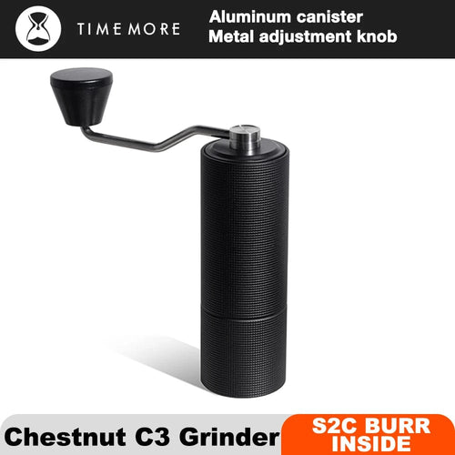 Planet Gates Matte Black C3 TIMEMORE Chestnut C3 Manual Coffee Grinder S2C Burr Inside High Quality Portable Hand Grinder With Double Bearing Positioning