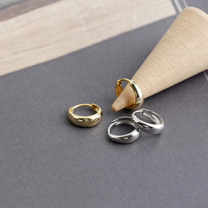 Planet Gates Matte Silver 7MM WANTME 925 Sterling Silver Simple Wide Huggies Gothic Hoop Earrings for Women European Unisex Piercing Rock Jewelry Ear Buckles