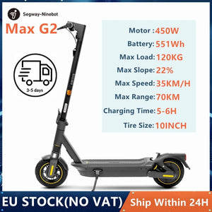 Planet Gates Max g2 EU Stock Oiginal Ninebot By Segway Max G2 Updated From Max G30 Electric Scooter 450W Motor 35KM/H Speed 70KM Range KickScooter
