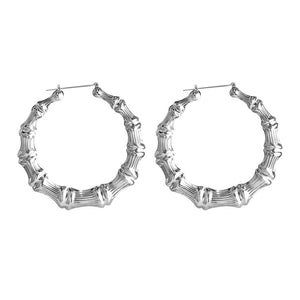 Planet Gates ME073S VIVILADY Hot Larger Bamboo Hoop Earrings Women Basketball Wives Summer Spring Autumn Fashion Jewelry Girl Bijoux Accessory Gifts