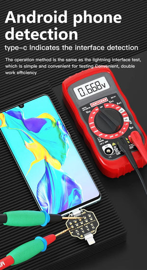 Planet Gates Mechanic T-824 No Disassembly Required Mobile Phone Tail Insertion Detector Digital Display Current Power Check Independent Pin