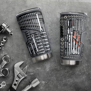 Planet Gates Mechanic Toolbox 1pc 20oz Coffee Vacuum-insulated Flask Mechanic Toolbox Tumbler Cup With Lid Stainless Steel Mugs With Lid Double Wall Cups For Cold & Hot Drinks