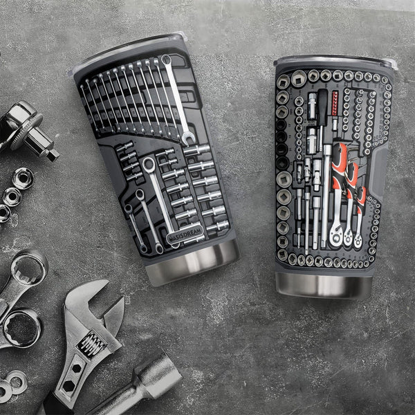 Planet Gates Mechanic Toolbox 1pc 20oz Coffee Vacuum-insulated Flask Mechanic Toolbox Tumbler Cup With Lid Stainless Steel Mugs With Lid Double Wall Cups For Cold & Hot Drinks