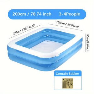 Planet Gates Medium 1pc PVC Inflatable Swimming Pool, Home Outdoor Large Family Pool, Thickened Two Layer Clear Swimming Pool