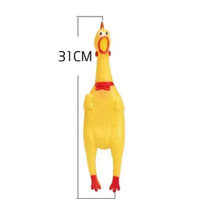 Planet Gates Medium 31cm / CHINA New Pet Dog Squeak Toy Screaming Chicken Squeeze Dog Chew Toy Durable and Fun Yellow Rubber Exhaust Chicken 17CM 31CM 40CM Toys