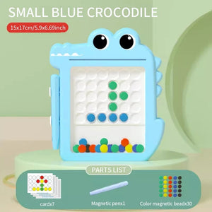 Planet Gates medium blue Children's magnetic pen drawing board puzzle magnetic magnet stone bead focus training coordination exercise toy