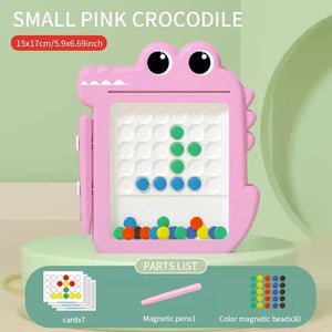 Planet Gates medium  pink Children's magnetic pen drawing board puzzle magnetic magnet stone bead focus training coordination exercise toy