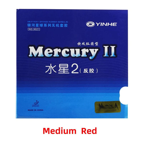 Planet Gates Medium Red YINHE Mercury 2 Table Tennis Rubber Pimples-in Ping Pong Rubber for Quick Attack with Loop