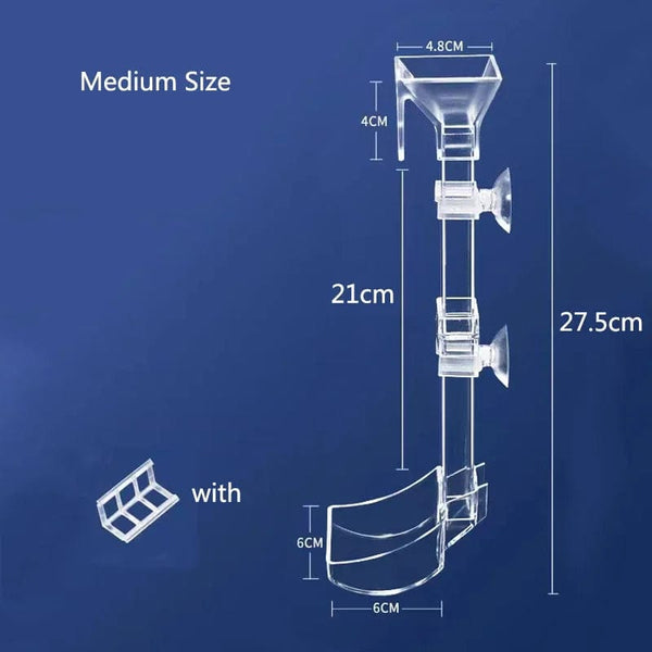 Planet Gates Medium Size 27.5cm Highly Transparent Acrylic Aquarium Feeder Tube Dish Transparent Fish Tank Shrimp Snail Shrimp Food Feeding Bowl Accessories