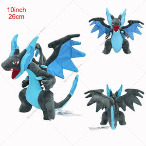 Planet Gates Mega Charizard X Mega Charizard X Y Plush Toys Charizard Evolution Doll Soft Stuffed Toys Animals Peluche Halloween Gifts for Children 8-10 Inch
