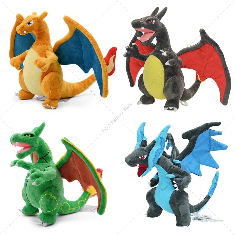 Planet Gates Mega Charizard X Y Plush Toys Charizard Evolution Doll Soft Stuffed Toys Animals Peluche Halloween Gifts for Children 8-10 Inch