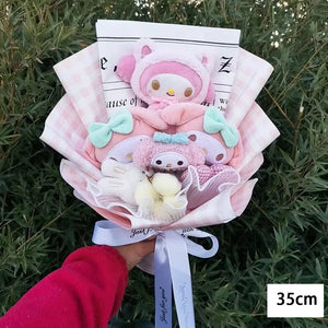 Planet Gates Melod-1 Hello Kitty Cartoon Plush Bouquet  Anime  Rose Soap Flowers  Doll Home Wedding Decoration Christmas Valentine's Day Gift