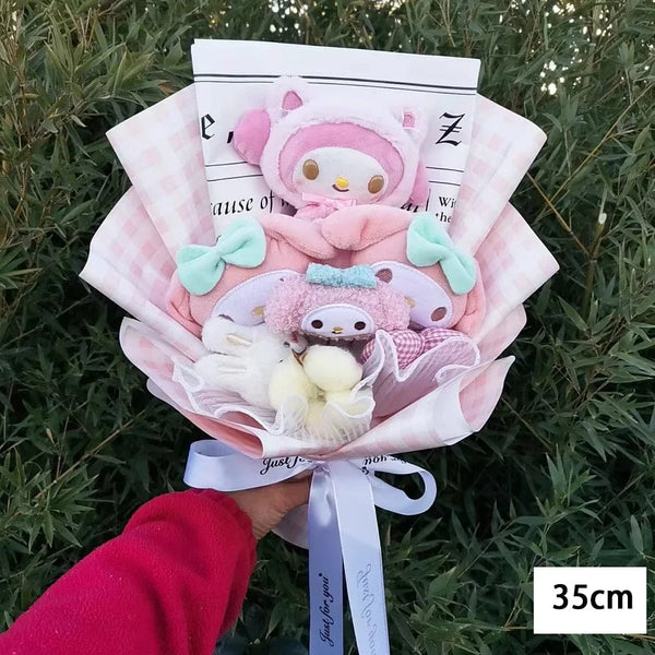 Planet Gates Melod-1 Hello Kitty Cartoon Plush Bouquet  Anime  Rose Soap Flowers  Doll Home Wedding Decoration Christmas Valentine's Day Gift