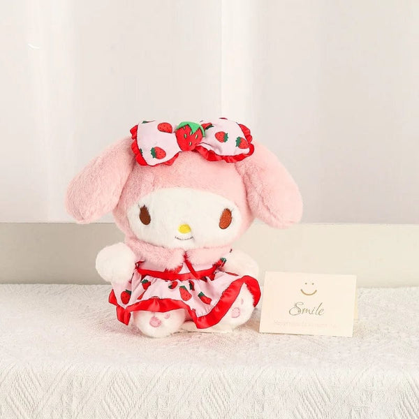 Planet Gates Melody / 12cm Sanrio Fresh Strawberry Kuromi Melody Pochacco Hellokitty Cinnamoroll Plush Toy Girl Plush Keychain Pendant Cartoon Stuffed Doll