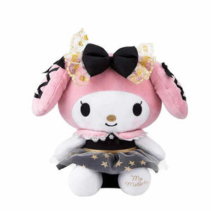 Planet Gates melody / 25CM 25CM New Sanrio Kawaii Black Gold Series Plush Stuffed Toy Soft Pillow Cute Kuromi Hello Kitty Birthday Gift Children's Toy
