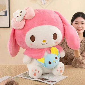 Planet Gates melody / 40CM Hot 40/50cm Kawaii Sanrio Kuromi My Melody Cinnamoroll Plush Toys Doll Pillow Anime Cartoon Kids Gifts Room Decoration Dolls