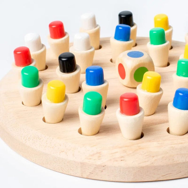 Planet Gates Memory Chess Wooden Memory Match Stick Chess Color Game Board Puzzles Montessori Educational Toy Cognitive Ability Learning Toys For Children