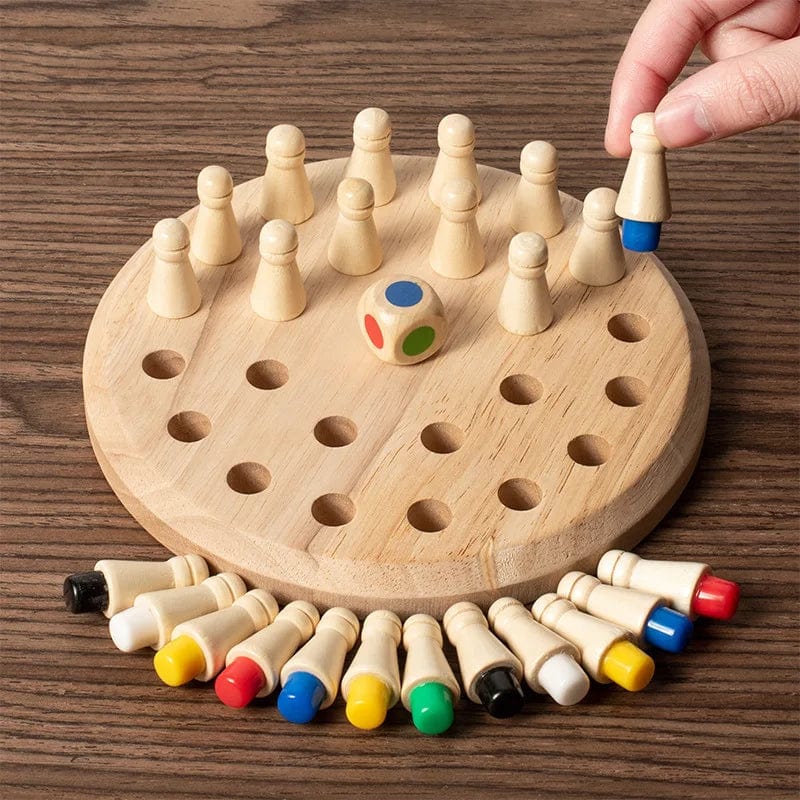 Planet Gates Memory Chess Wooden Memory Match Stick Chess Color Game Board Puzzles Montessori Educational Toy Cognitive Ability Learning Toys For Children