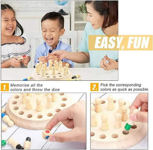 Planet Gates Memory Chess Wooden Memory Match Stick Chess Color Game Board Puzzles Montessori Educational Toy Cognitive Ability Learning Toys For Children