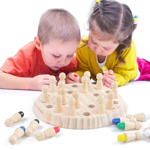 Planet Gates Memory Chess Wooden Memory Match Stick Chess Color Game Board Puzzles Montessori Educational Toy Cognitive Ability Learning Toys For Children