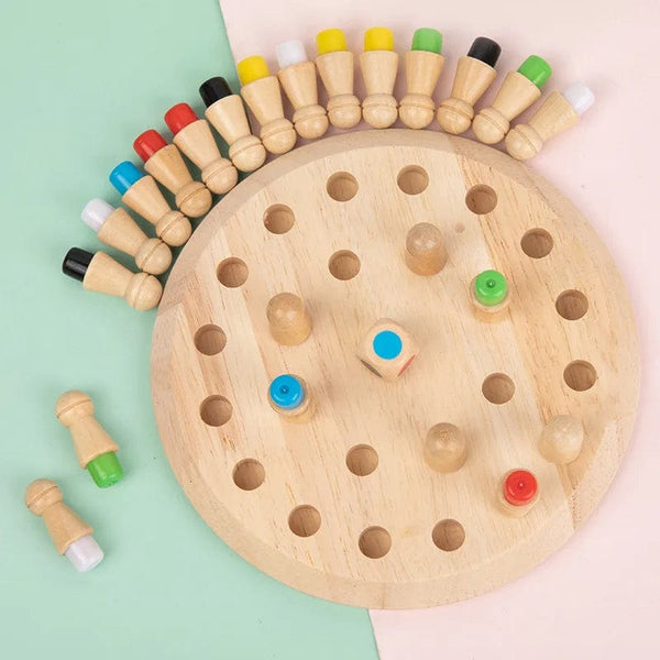 Planet Gates Memory Chess Wooden Memory Match Stick Chess Color Game Board Puzzles Montessori Educational Toy Cognitive Ability Learning Toys For Children