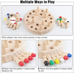 Planet Gates Memory Chess Wooden Memory Match Stick Chess Color Game Board Puzzles Montessori Educational Toy Cognitive Ability Learning Toys For Children