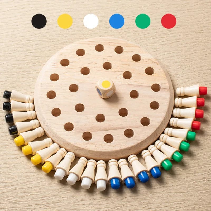 Planet Gates Memory Chess Wooden Memory Match Stick Chess Color Game Board Puzzles Montessori Educational Toy Cognitive Ability Learning Toys For Children