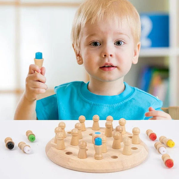 Planet Gates Memory Chess Wooden Memory Match Stick Chess Color Game Board Puzzles Montessori Educational Toy Cognitive Ability Learning Toys For Children