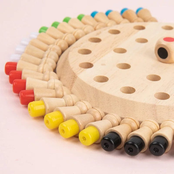 Planet Gates Memory Chess Wooden Memory Match Stick Chess Color Game Board Puzzles Montessori Educational Toy Cognitive Ability Learning Toys For Children